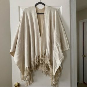 Reversible Two-Toned Fringe Poncho